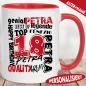 Preview: Tasse zum 18. Geburtstag Retro Stil Rot