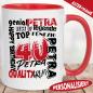 Preview: Tasse zum 40. Geburtstag Retro Stil Rot