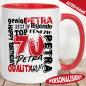 Preview: Tasse zum 70. Geburtstag Retro Stil Rot