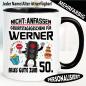 Preview: Tasse Nicht anfassen zum Geburtstag mit Alter und Vorname personalisiert