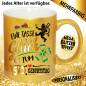 Preview: Glitzertasse Gold Silber Pink zum Geburtstag