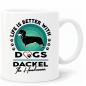 Preview: Tasse mit Hund personalisiert Dackel