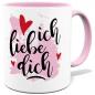 Preview: Tasse bedruckt mit Schnörkelschrift Ich liebe dich