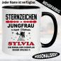 Preview: Jungfrau Tasse zum Geburtstag personalisiert