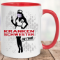 Preview: Tasse mit Beruf Krankenschwester Rot