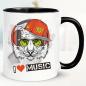 Preview: Tasse bedruckt mit Loewe. I Love Music.