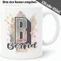 Preview: Tasse mit Buchstabe und Name Personalisiert