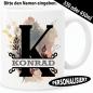 Preview: Tasse mit Buchstabe und Name Personalisiert