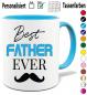 Mobile Preview: Tasse für den Papa. Best Father mit Schnurbart bedruckt.