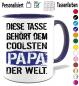 Preview: Tasse zum Vatertag Cooler Papa in Blau und Schwarz