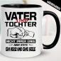 Preview: Tasse zum Vatertag Mit Tochter in Blau und Schwarz