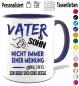 Preview: Tasse zum Vatertag Mit Sohn in Blau und Schwarz