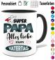 Preview: Tasse zum Vatertag Super Papa in Blau und Schwarz