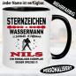 Preview: Wassermann Tasse zum Geburtstag personalisiert