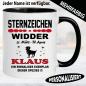 Preview: Widder Tasse zum Geburtstag personalisiert
