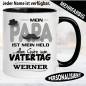 Preview: Tasse Vatertag bester Papa Held