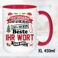 Preview: Weihnachtstasse-Familie-Beruf-Name-Personalisiert-XL Rot