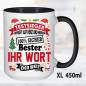 Preview: Weihnachtstasse-Familie-Beruf-Name-Personalisiert-XL Schwarz