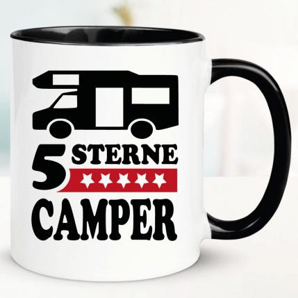 Lustige Sprüche Tasse für Camper 5 Sterne Camper