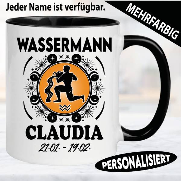 Tasse-Astrologie-Sternzeichen-Wassermann-Personalisiert-Name-Geburtstag