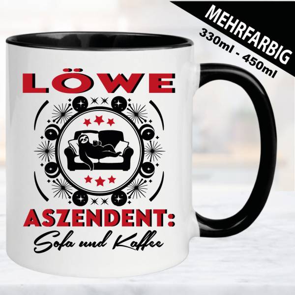 Tasse-Astrologie-Sternzeichen-Aszident-Löwe-Couch-Faultier-Kaffee