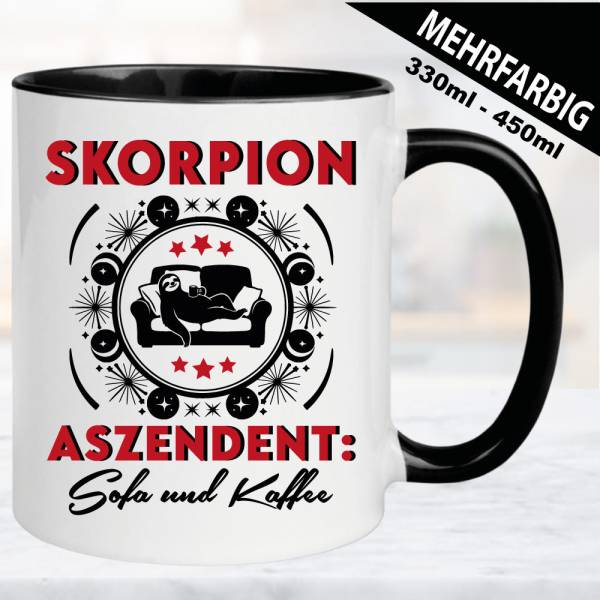 Tasse-Astrologie-Sternzeichen-Aszident-Skorpion-Couch-Faultier-Kaffee