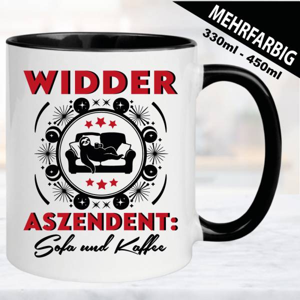 Tasse-Astrologie-Sternzeichen-Aszident-Widder-Couch-Faultier-Kaffee