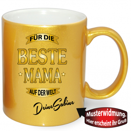 Beste Mama Gold Effekt Tasse