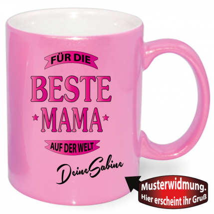 Beste Mama Pink Effekt Tasse