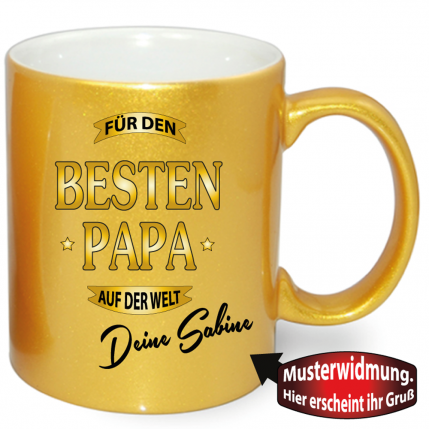 Vatertag Gold Effekt Tasse