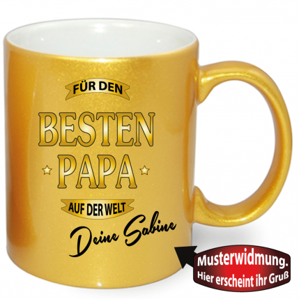 Bester Papa Gold Effekt Tasse