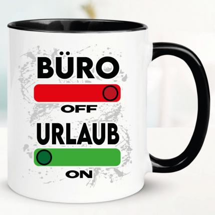 Tasse Büro Off, Urlaub On