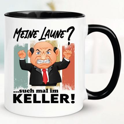 Lustige Sprüche Tasse für Büro und Arbeit: Meine Laune ist im Keller