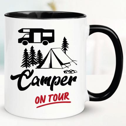 Lustige Sprüche Tasse für Camper Camper on Tour