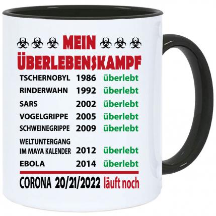 Corona Tasse in 8 Farben * Überlebenskampf