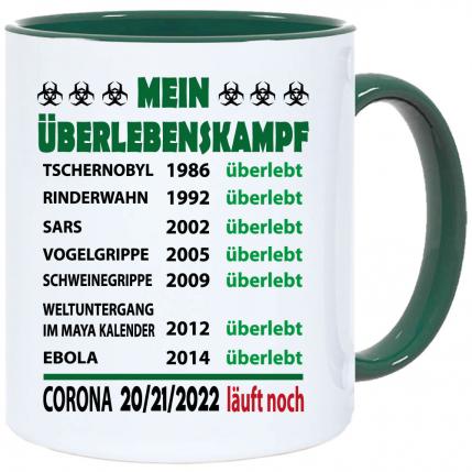 Corona Tasse in 8 Farben * Überlebenskampf