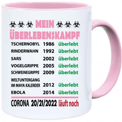 Corona Tasse in 8 Farben * Überlebenskampf