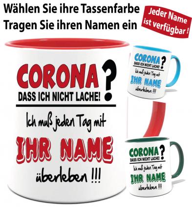 Corona Tasse in 8 Farben * Namenstasse