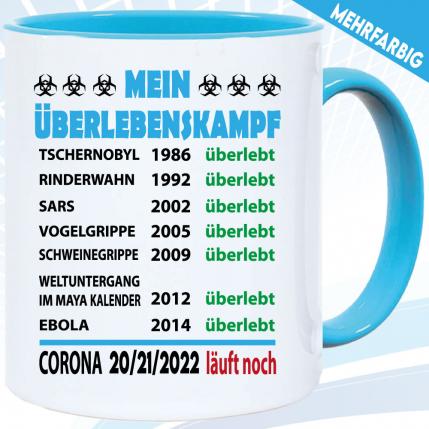 Corona Tasse in 8 Farben * Überlebenskampf