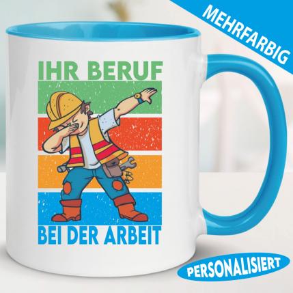 Dabbing Bauarbeiter Tasse Personalisiert