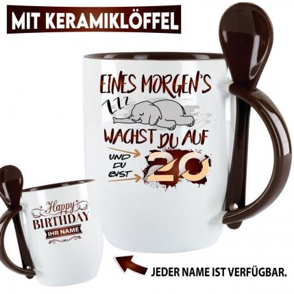 Becher_zum_Geburtstag_braun_20_Lustiger Elefant