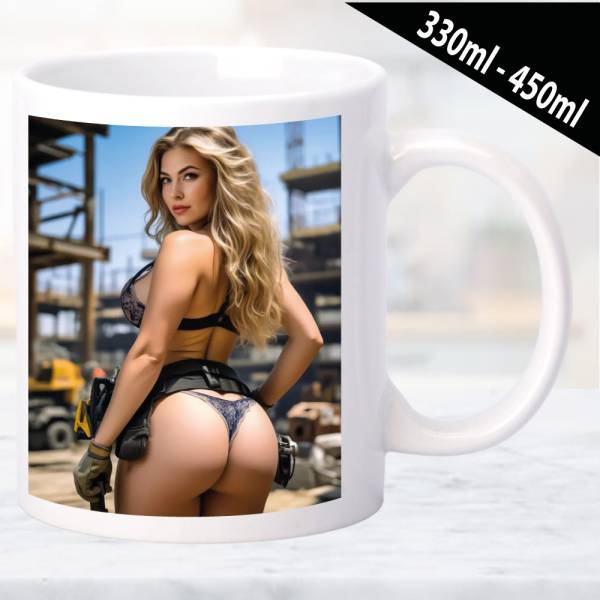 Erotische Tasse mit dekorativen Frauenmotiv