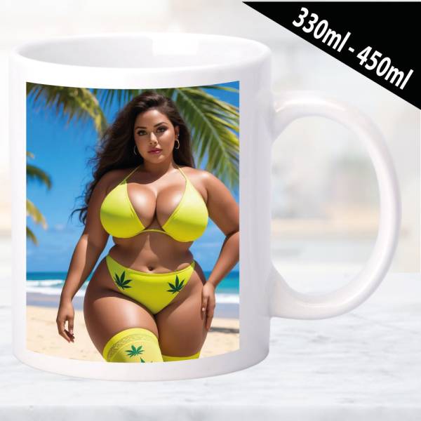 Erotische Tasse mit künstlerischen Frauenmotiv