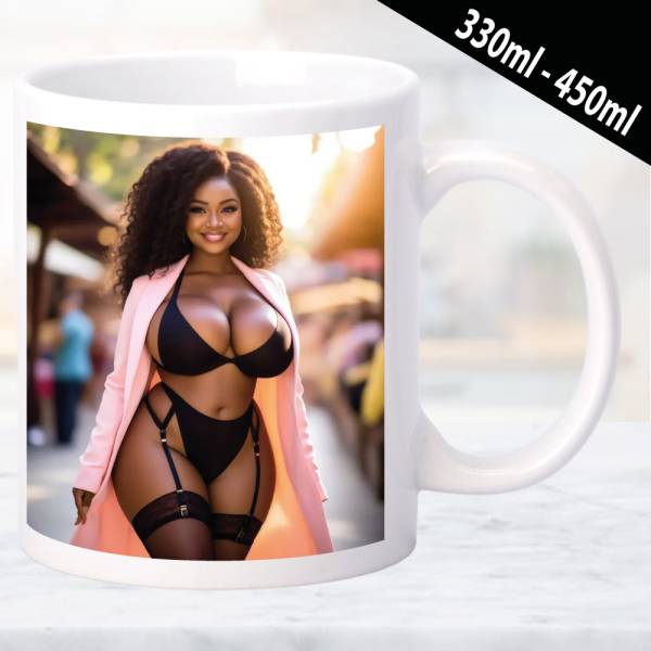 Erotische Tasse mit sinnlichem Design und Frauenmotiv