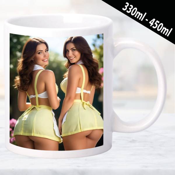 Erotische Tasse mit modernem Design und Frauenmotiv