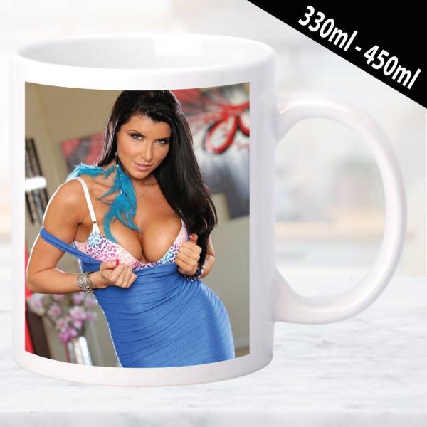 Erotische Tasse mit glamourösem Design und Frauenmotiv