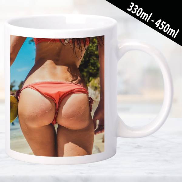 Erotische Tasse mit kreativ illustriertem Design und Frauenmotiv