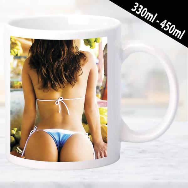 Erotische Tasse mit modern ästhetischem Design und Frauenmotiv