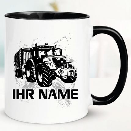 Tasse Traktor mit Hänger personalisiert