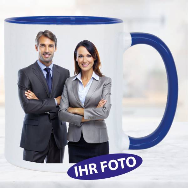 Fototasse Henkelbecher Dunkelblau